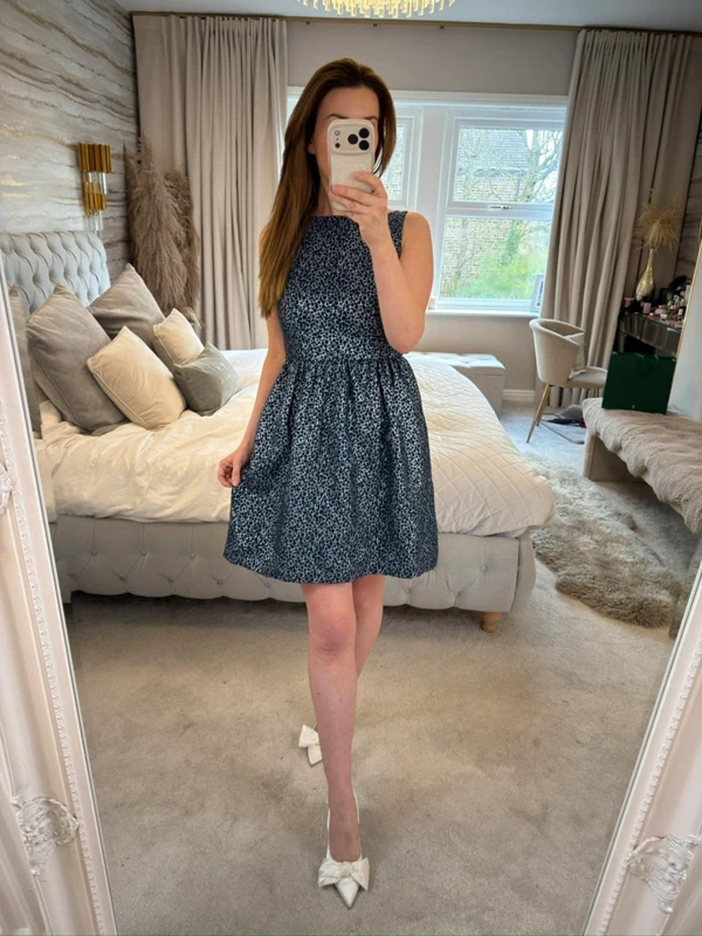 BNWT Alice + Olivia Navy & Silver Mini Dress 8