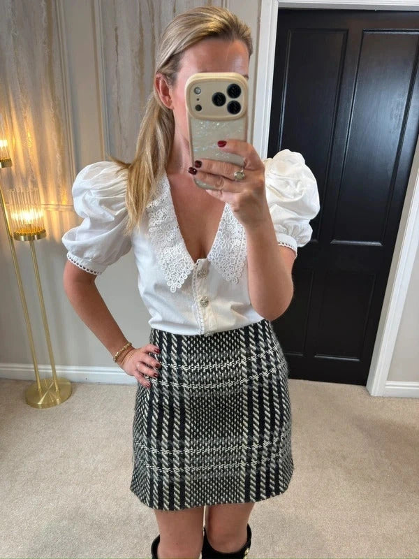 Karen Millen Wool Mini Skirt 6/8