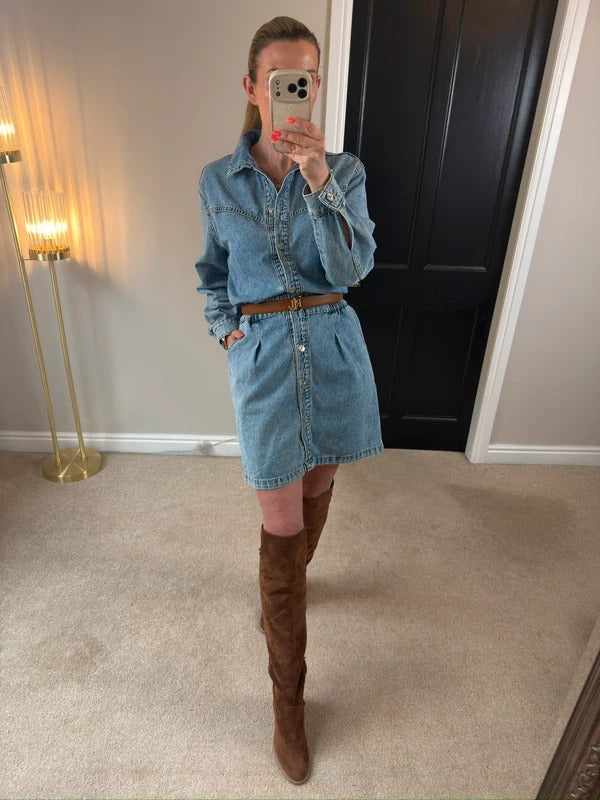 Mango Denim Shirt Dress Size Small