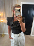 Bolongaro Trevor Brown Metallic Statement Blouse