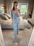 F&F Blue Floral Belted Jumpsuit 10