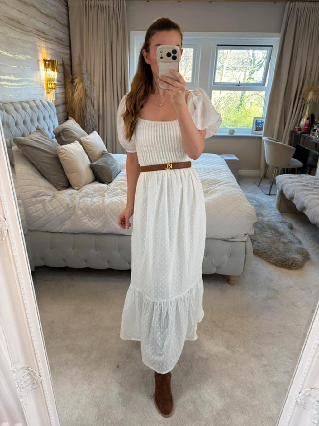 BNWT Asos White Dobby Dress XS