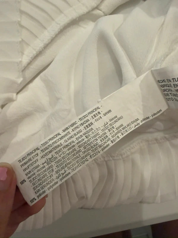 Zara White Pleated Tunic XS