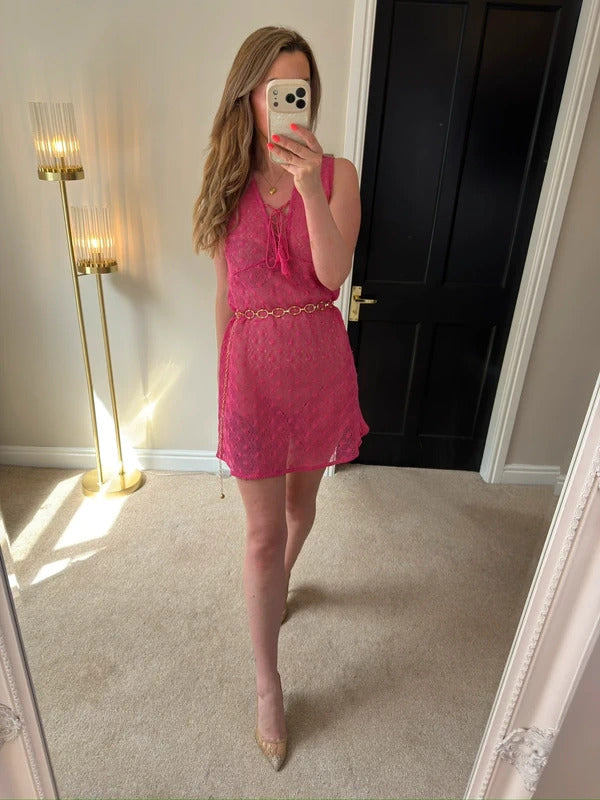 BNWT Papaya Pink Sheer Lace Cover Up Small
