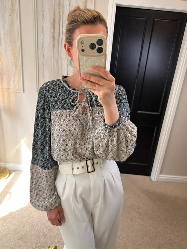 Per Una Cream & Navy Boho Blouse 12