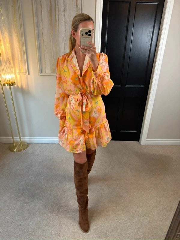 Oasis Multicoloured Floral Belted Shirt Dress 18