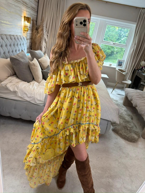 LoveShackFancy Alexia Sunbath Yellow Dress 8
