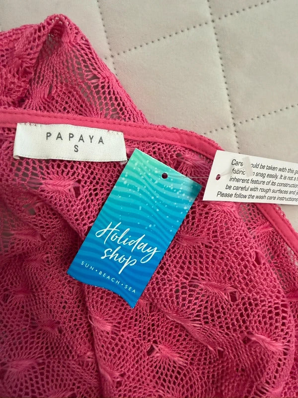 BNWT Papaya Pink Sheer Lace Cover Up Small