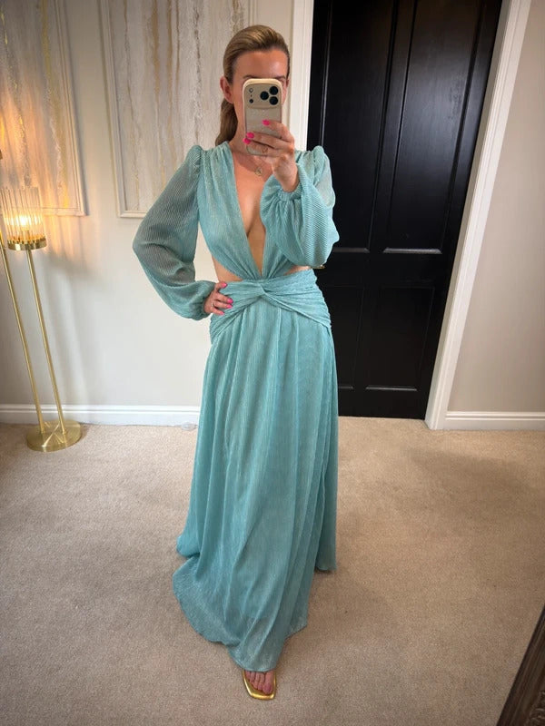 Anne Louise Boutique Blue Goddess Open Back Maxi Dress 6