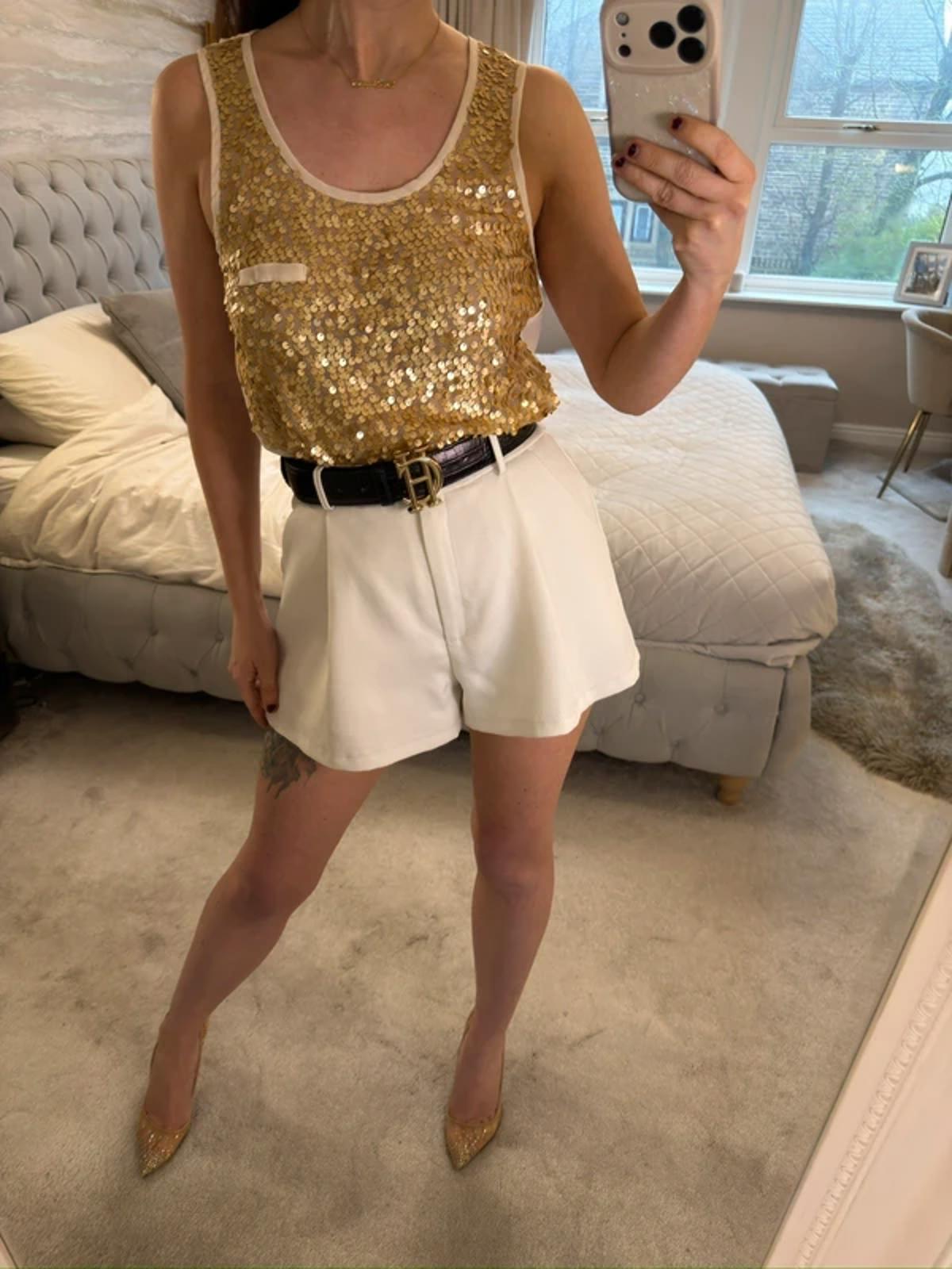Cameo Rose Gold Sheer Blouse Small