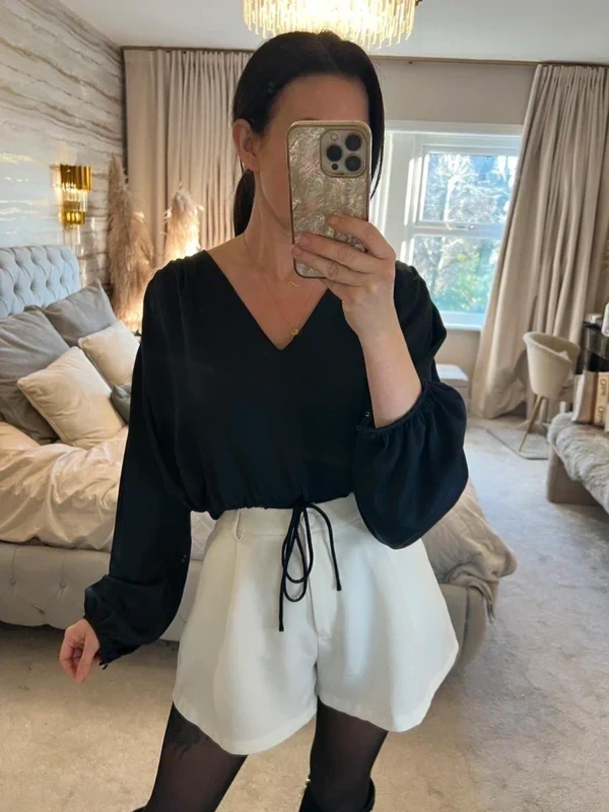 Jigsaw Navy Satin Blouse 14 ⭐