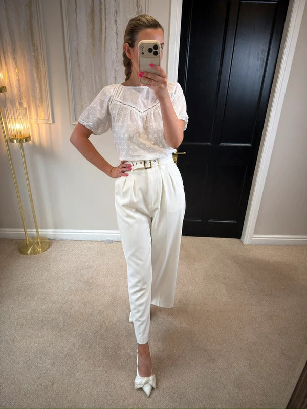 Next White Broderie Anglaise Puff Sleeve Top 12