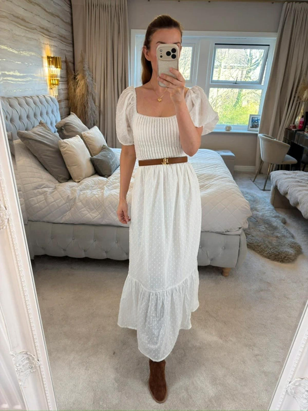 BNWT Asos White Dobby Dress XS