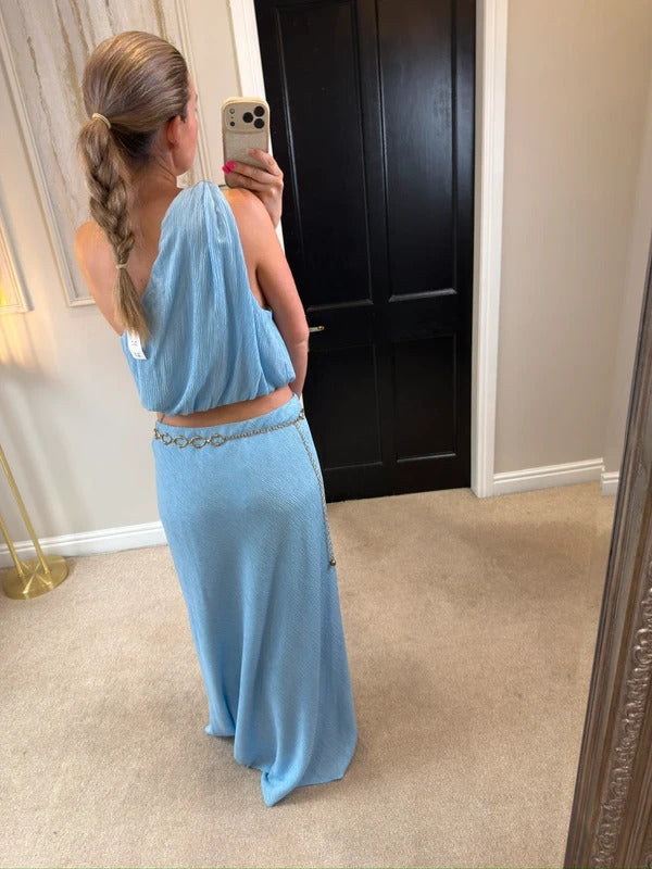 BNWT Abercrombie & Fitch Blue Maxi Skirt Co Ord Medium