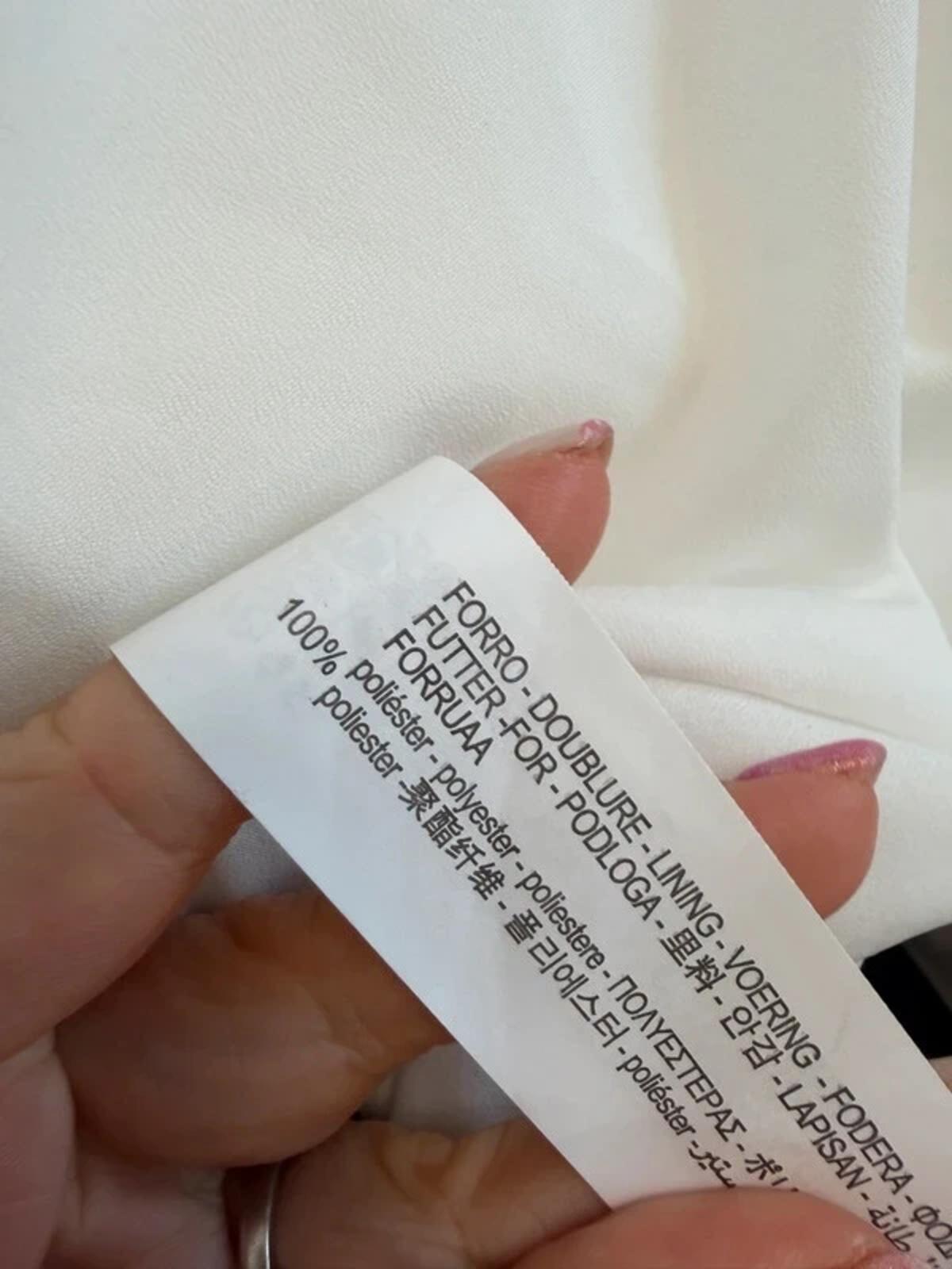 Zara Ivory 3D Floral Open Back Dress Medium