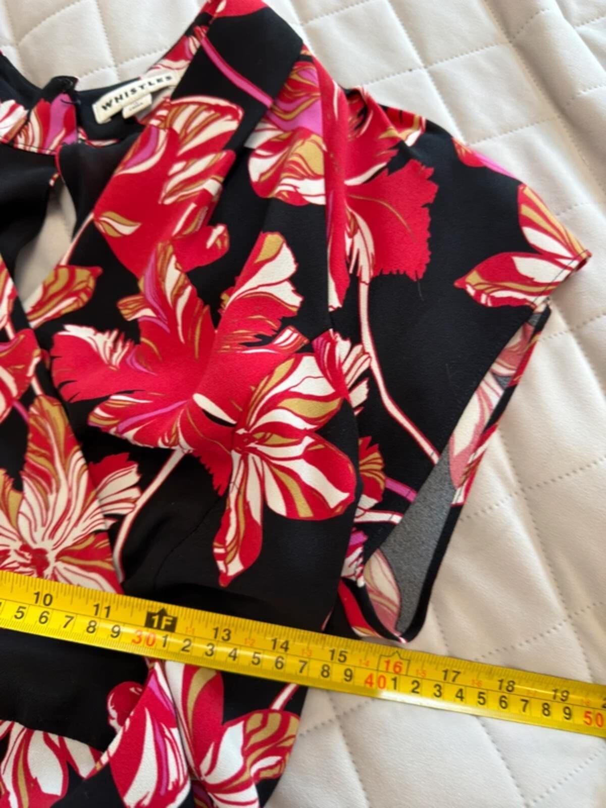 Whistles Black & Red Floral Jumpsuit Small