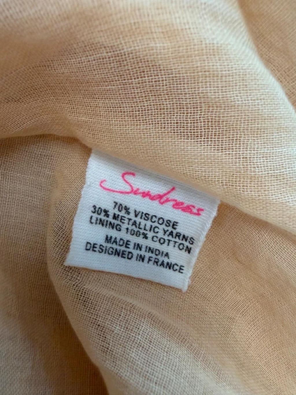 BNWT Sundress Gold Metallic One Shoulder Belted Dress Small
