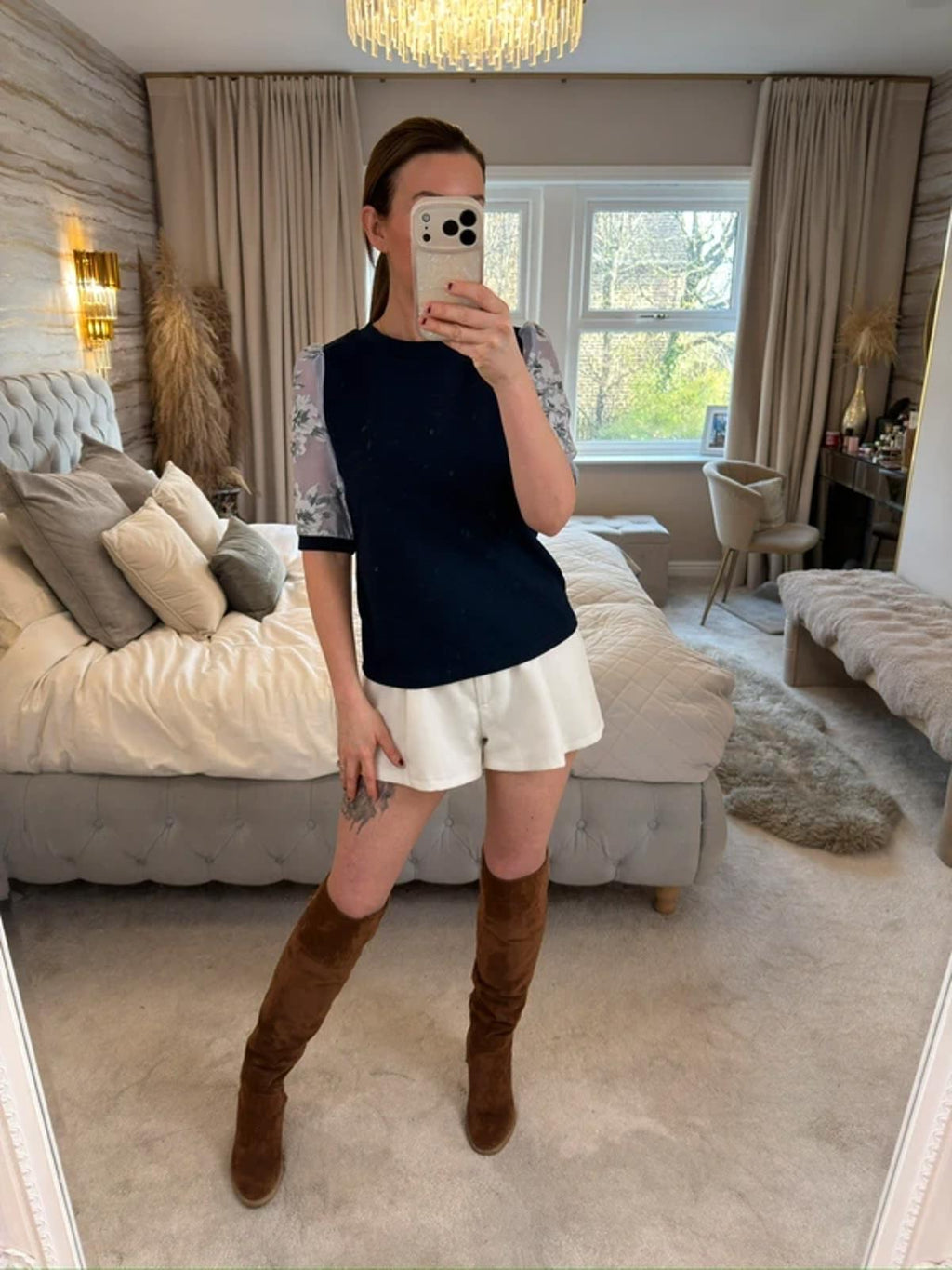 Double 11 Navy Floral Top Small