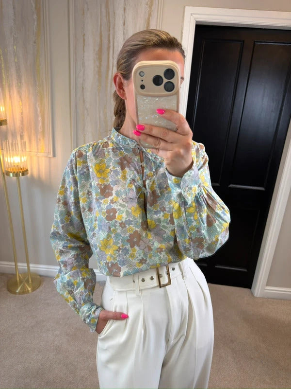 La Redoute Oversized Floral Tie Front Blouse 6