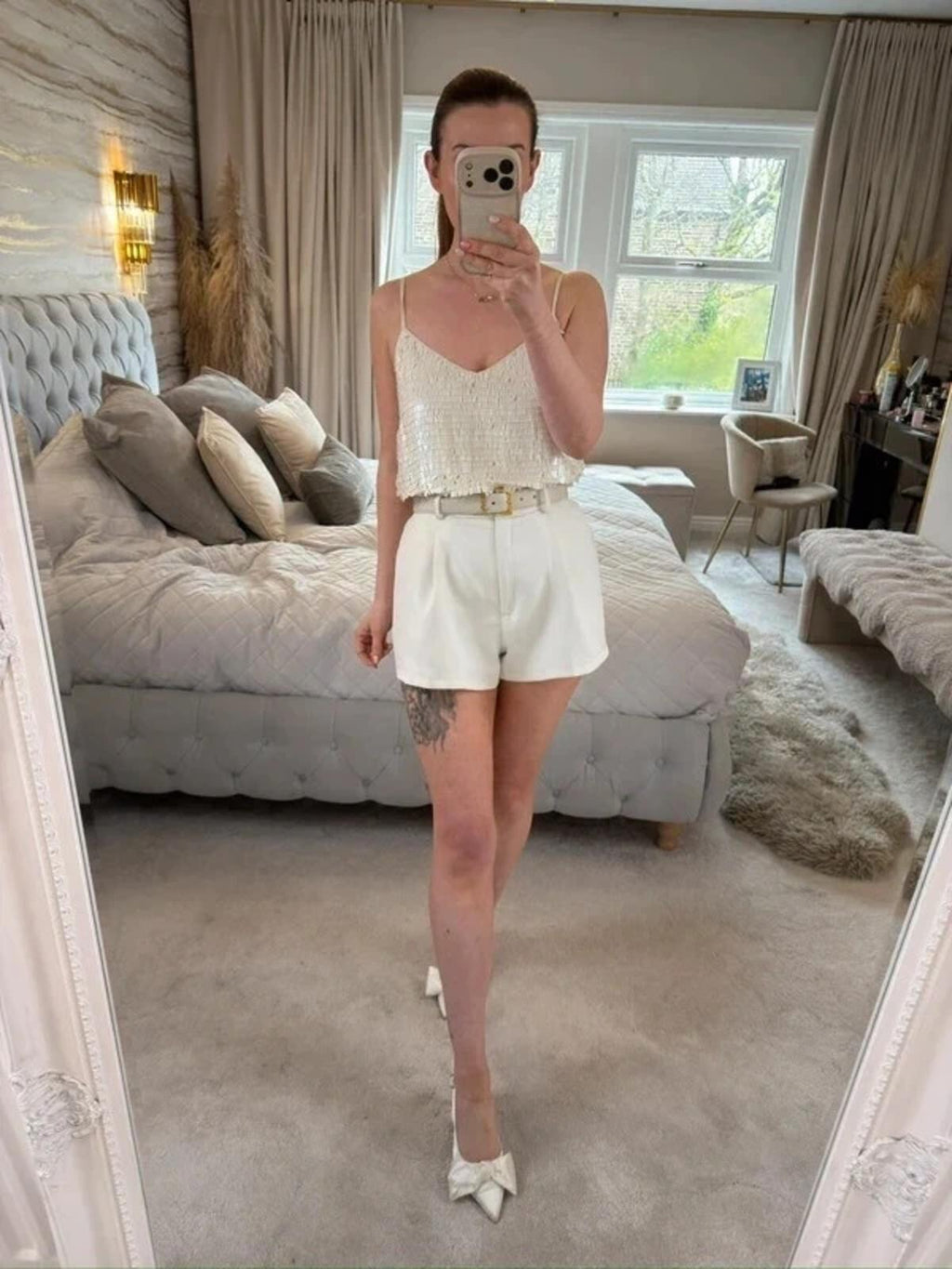 Modern Rarity Cream Sequin Blouse 12
