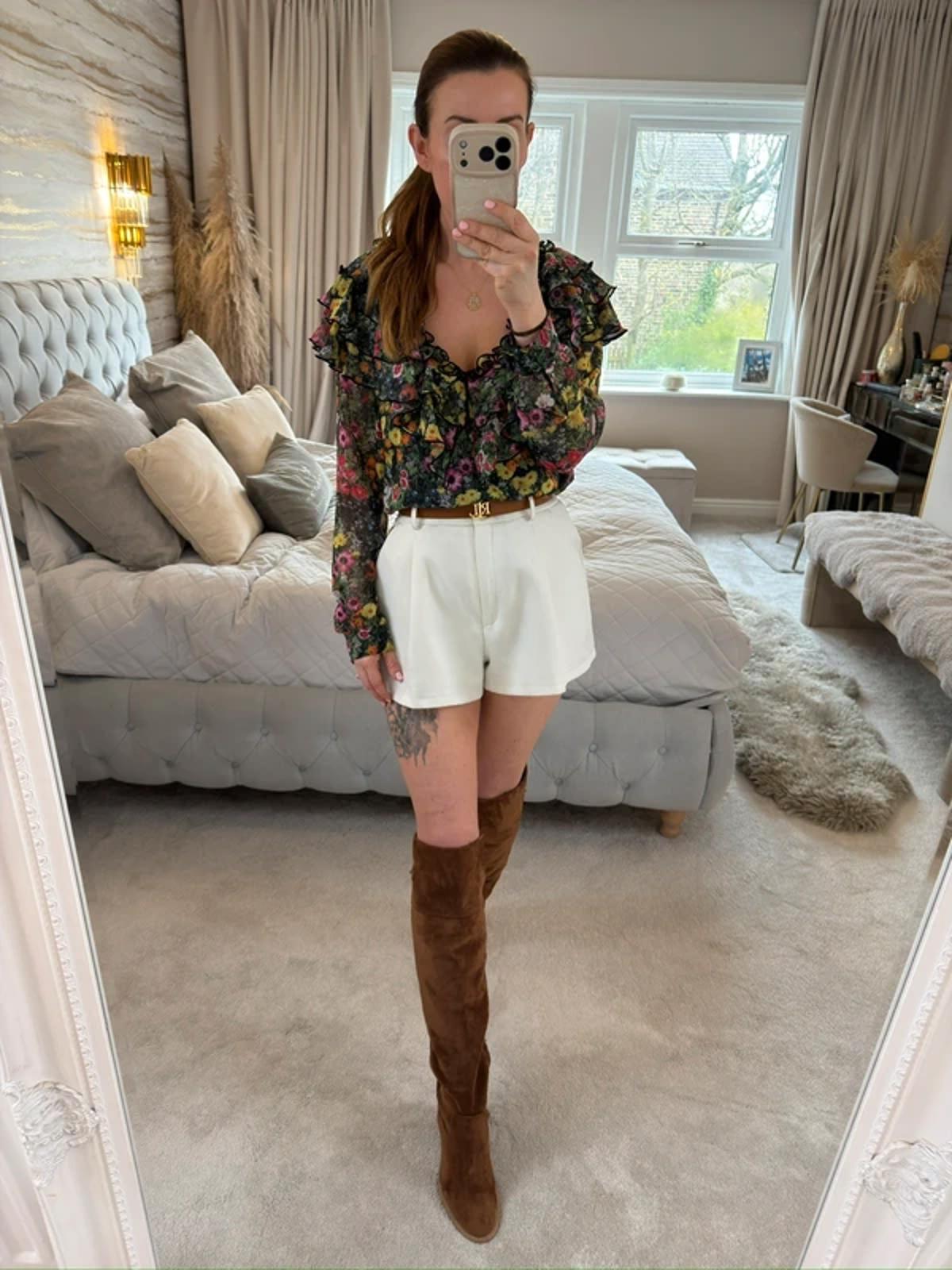 Ted Baker Multicoloured Floral Frill Blouse 10
