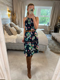 M&S Navy Floral Tassel Beach Sundress 8