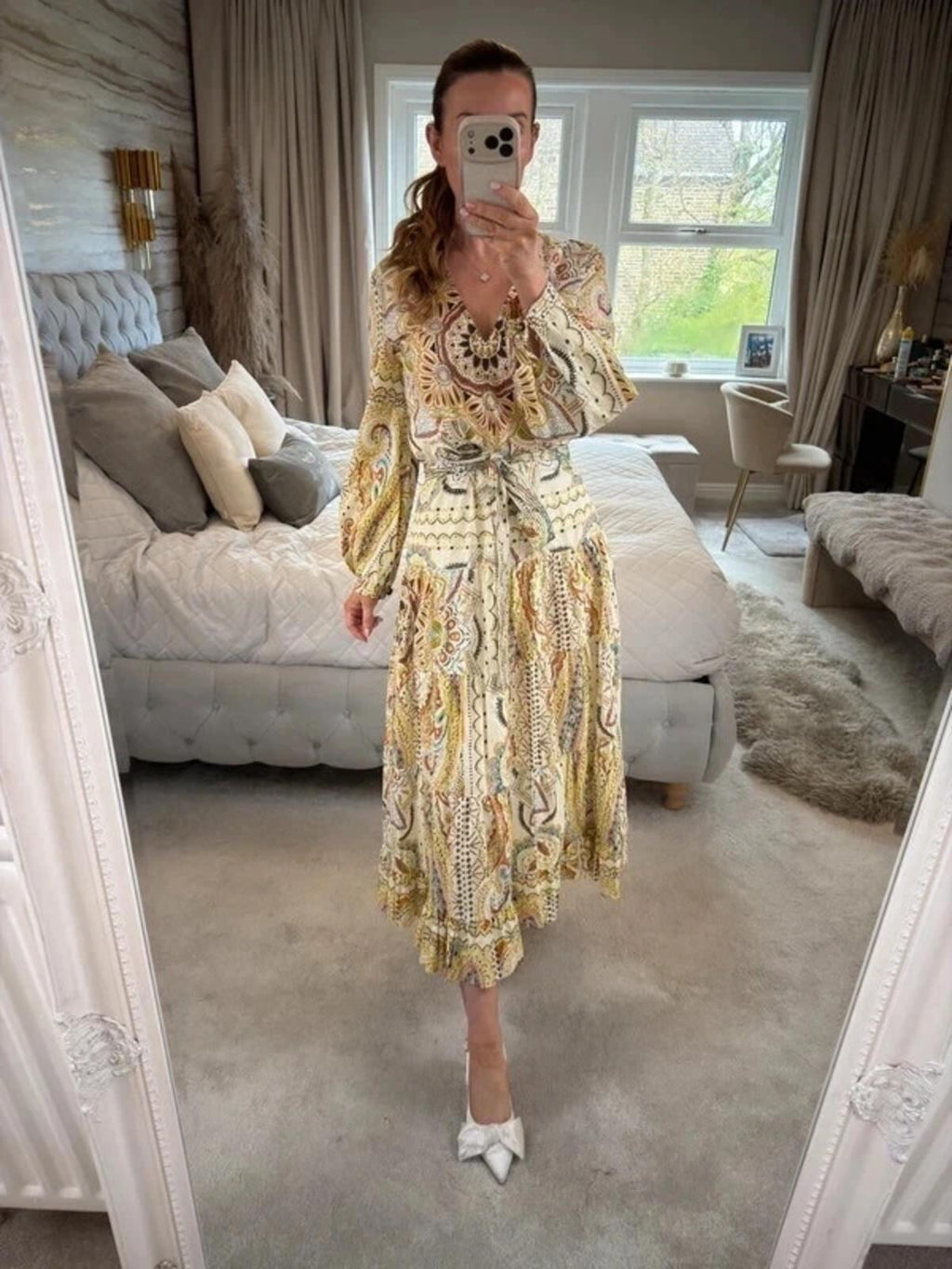 Zara Bohemian Midi Dress Small