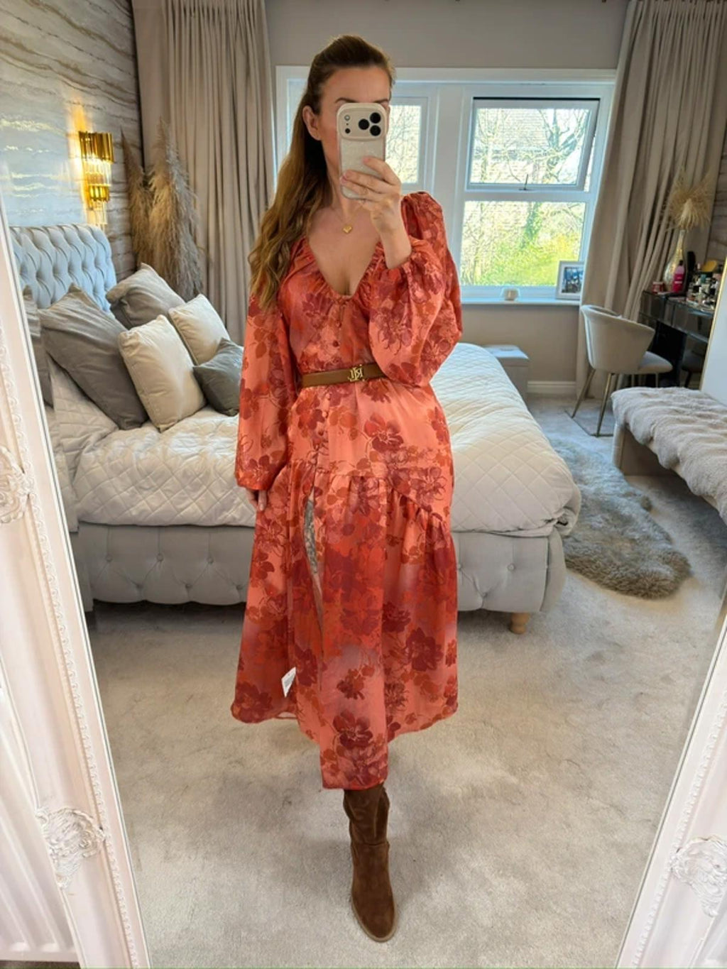 BNWT Asos Boho Satin Open Back Midi 10