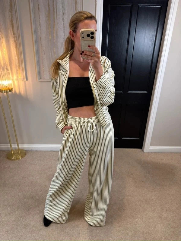 BNWT Love Laura Cream & Black Pinstripe Lounge Co Ord 12