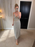 BNWT Zara Cream & Black Stripe Maxi Dress Medium