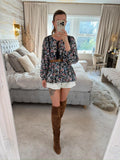 QED London Navy Floral Boho Blouse 10