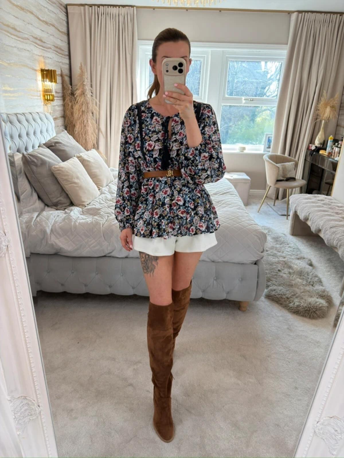 QED London Navy Floral Boho Blouse 10