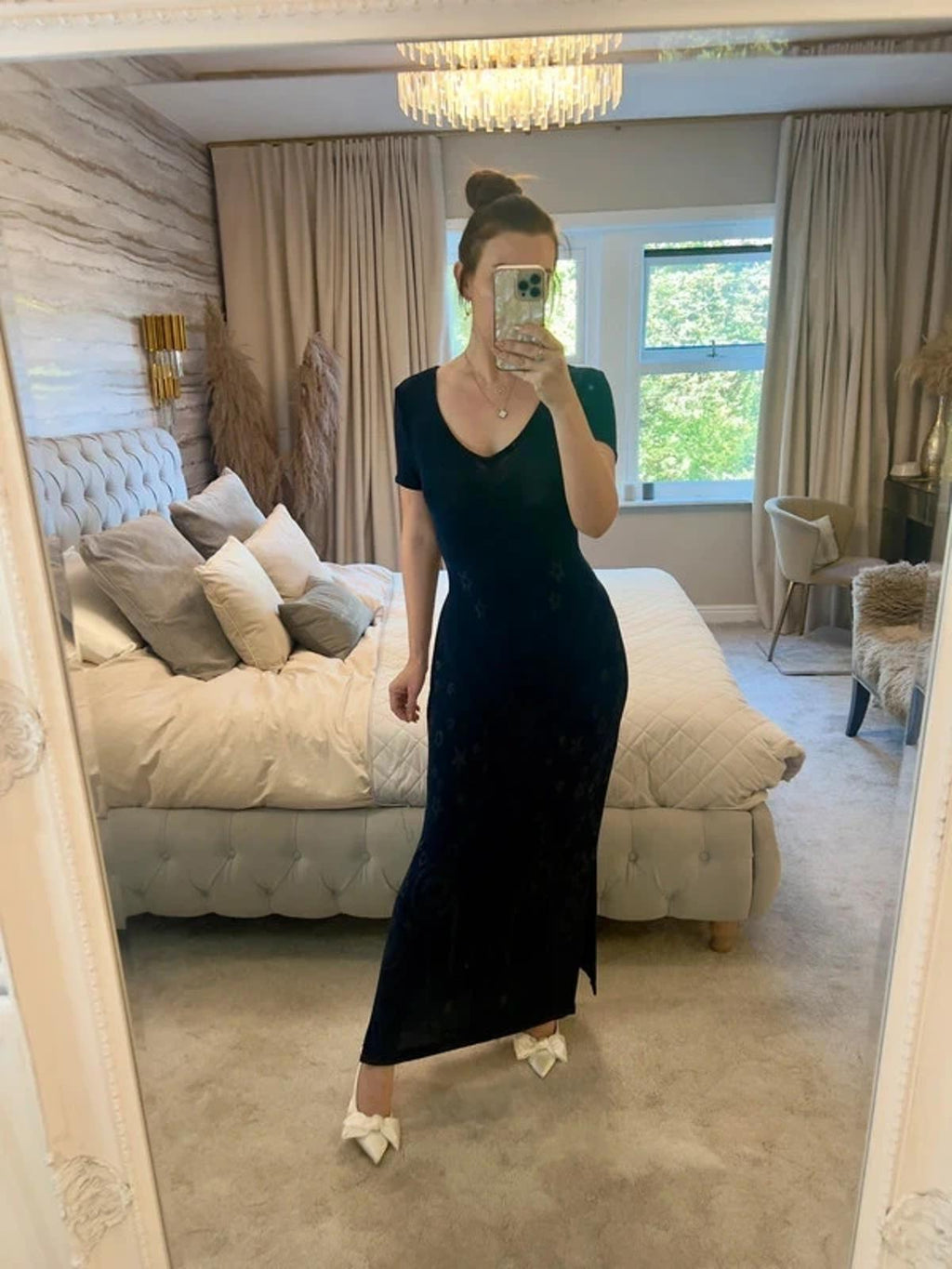 Algo Navy Glitter Maxi Dress 10