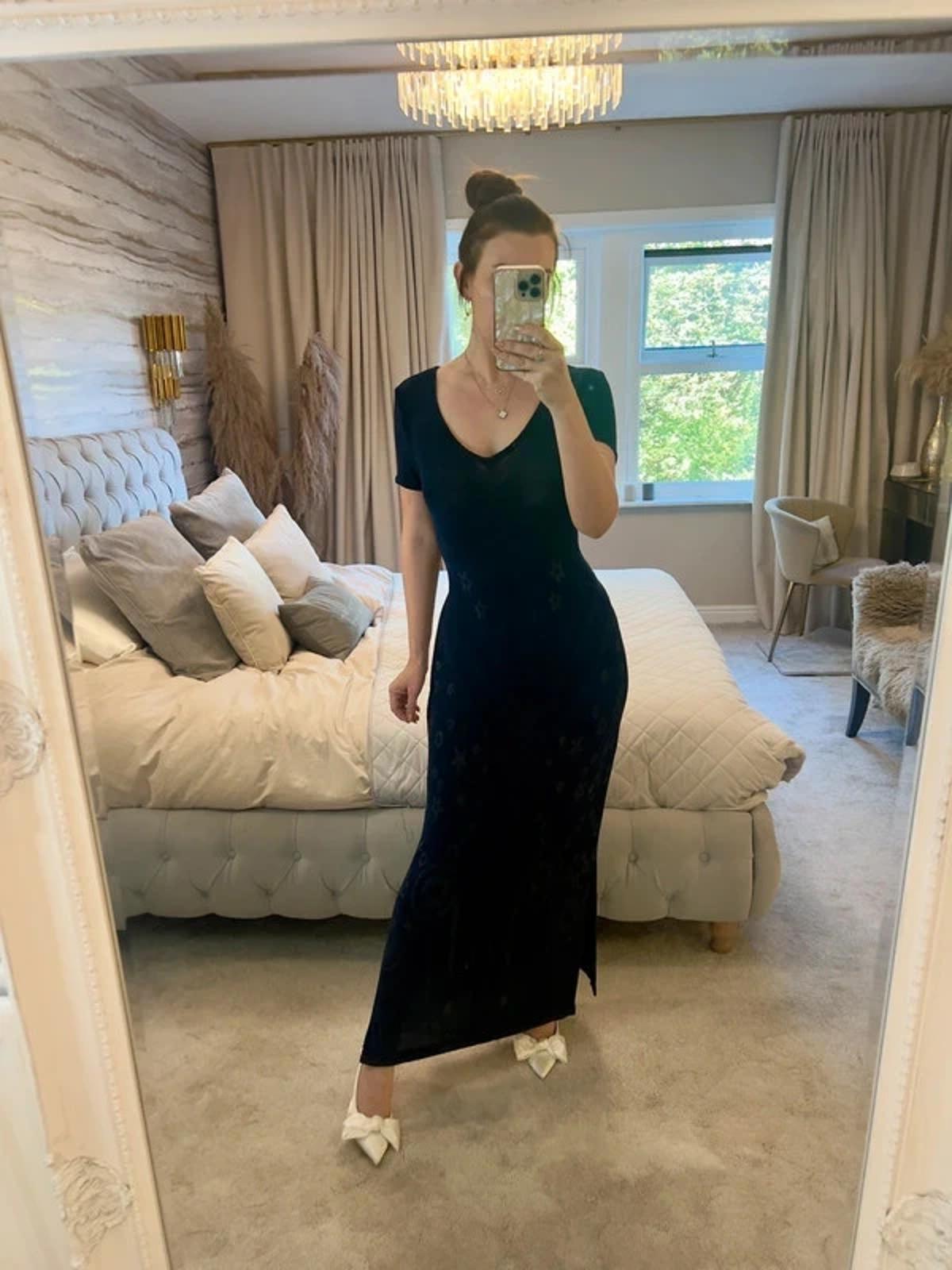 Algo Navy Glitter Maxi Dress 10