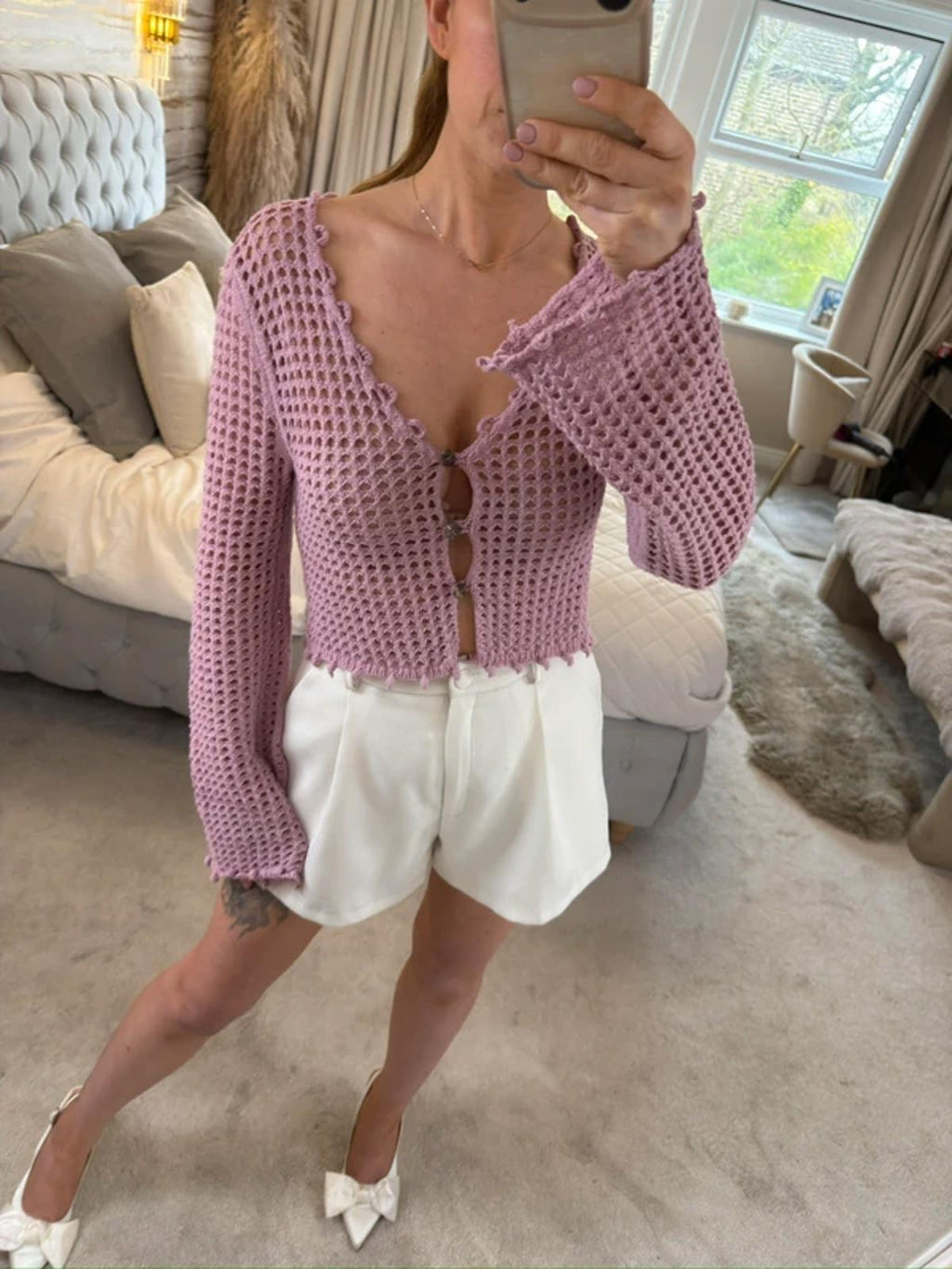 River Island Purple Crochet Cardigan 10