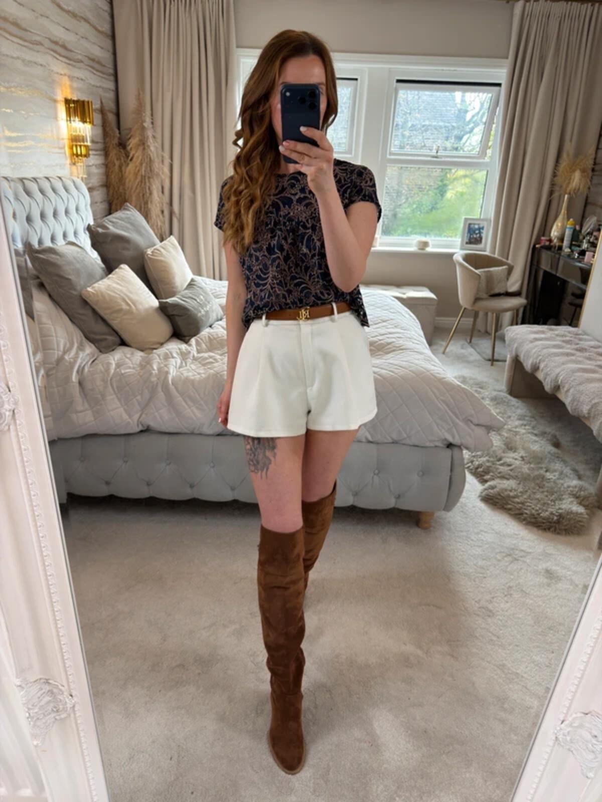 Zara Navy Semi Sheer Lace Blouse Small