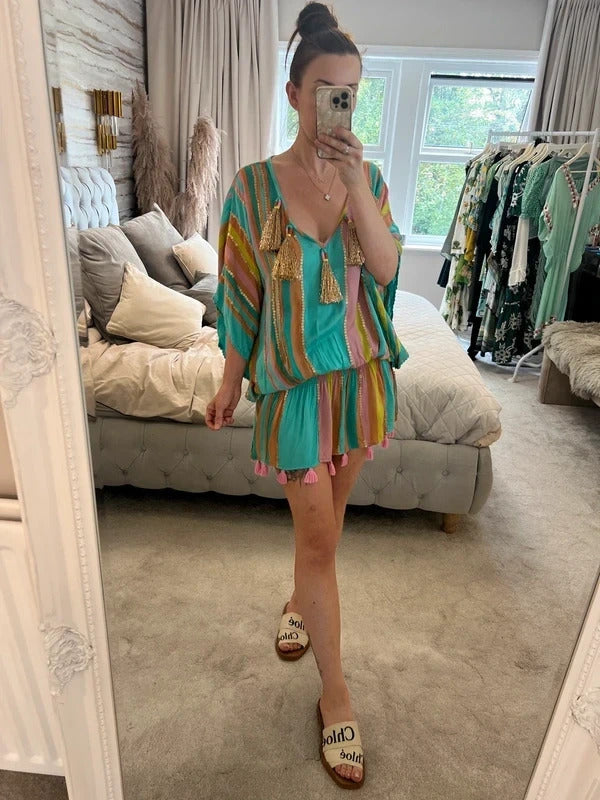 Miss June Boho Beach Kaftan One Size