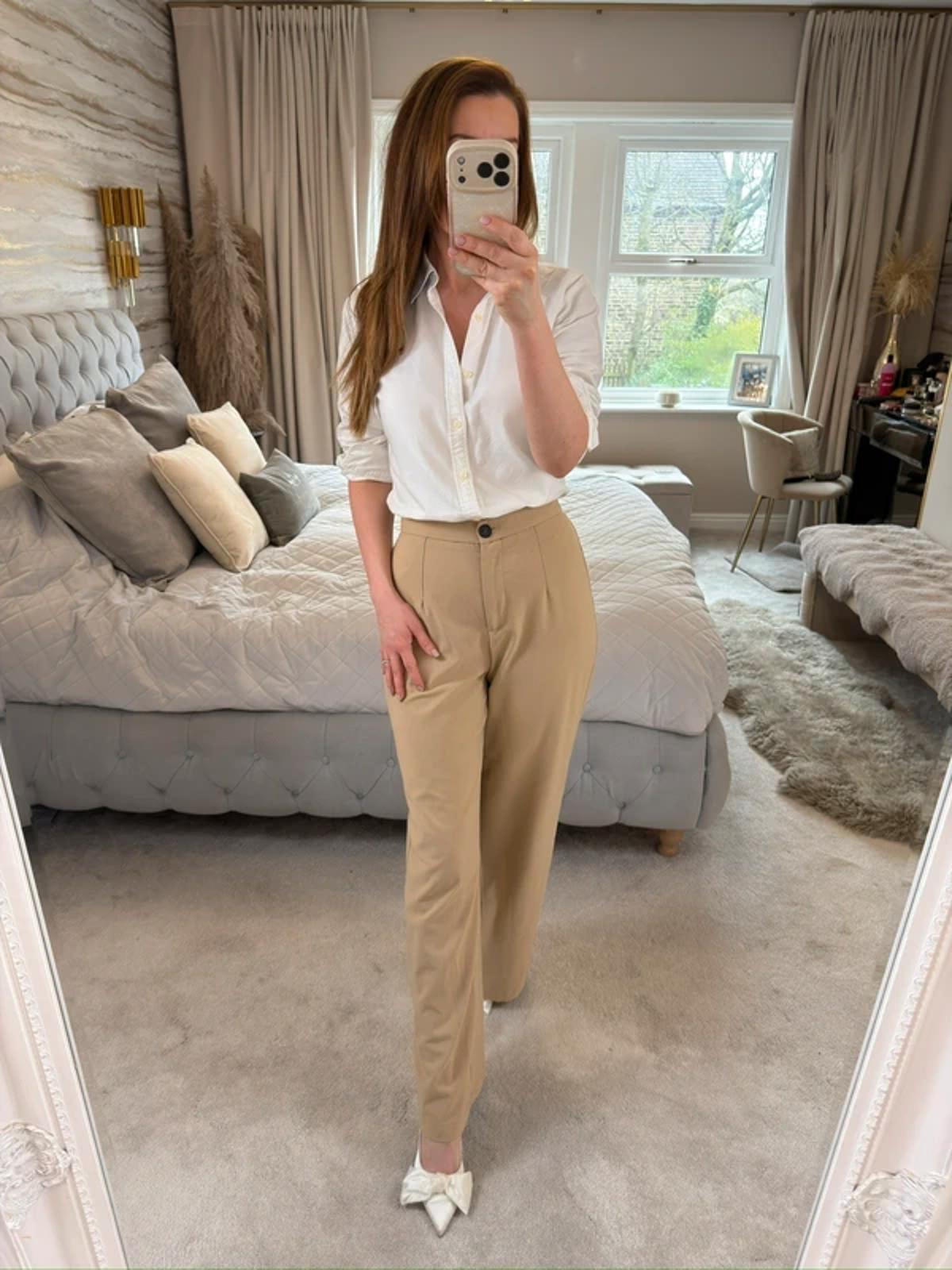 Bershka Camel Wide Leg Trouser 10