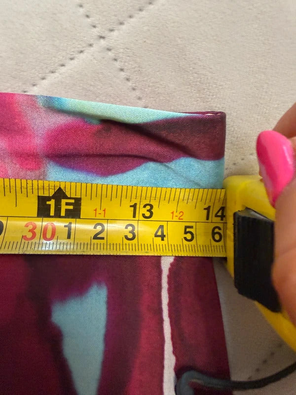 Zara Multicoloured Satin Wide Leg Trousers Small