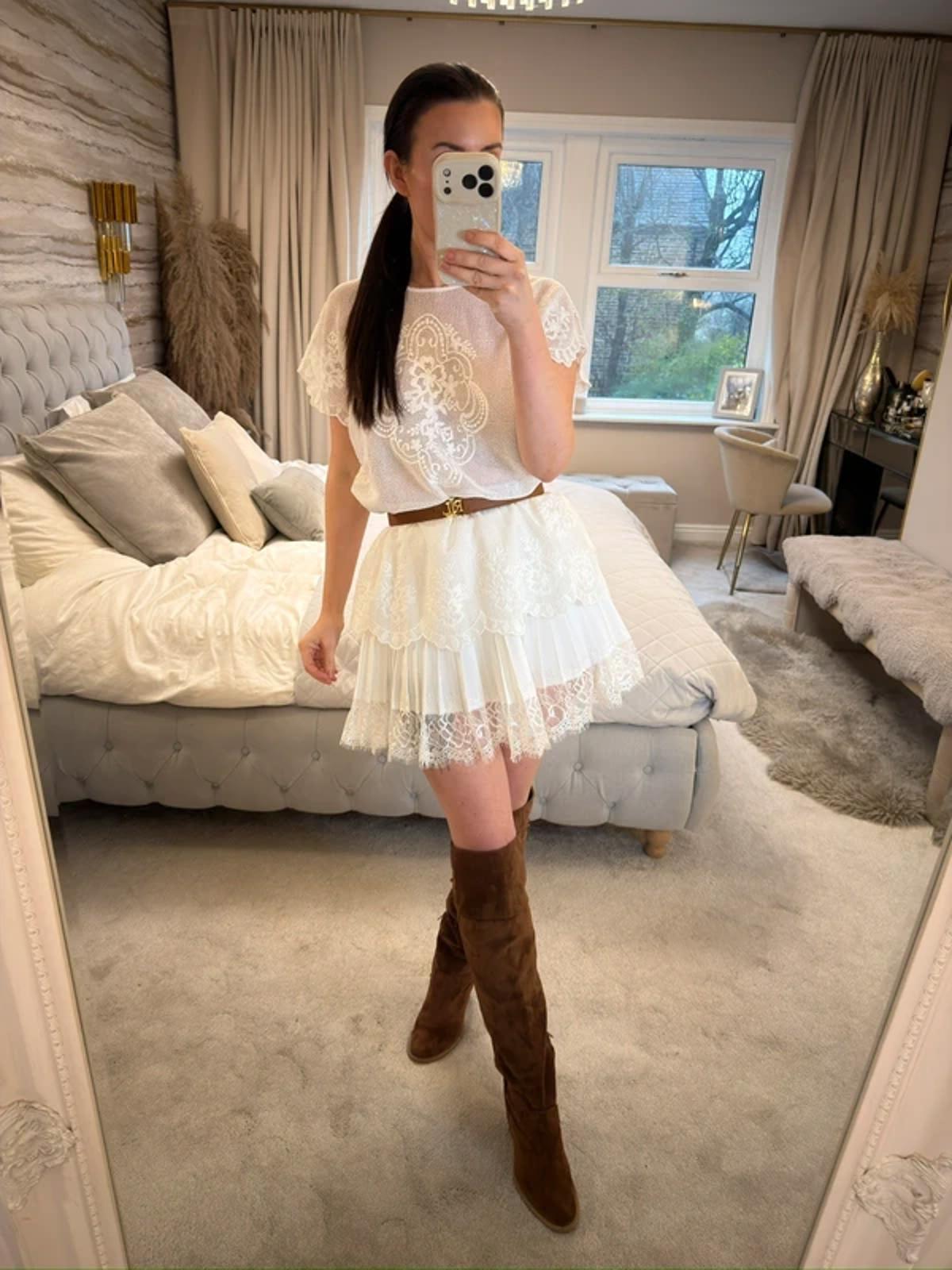 V by Very White Sheer Boho Top One Size