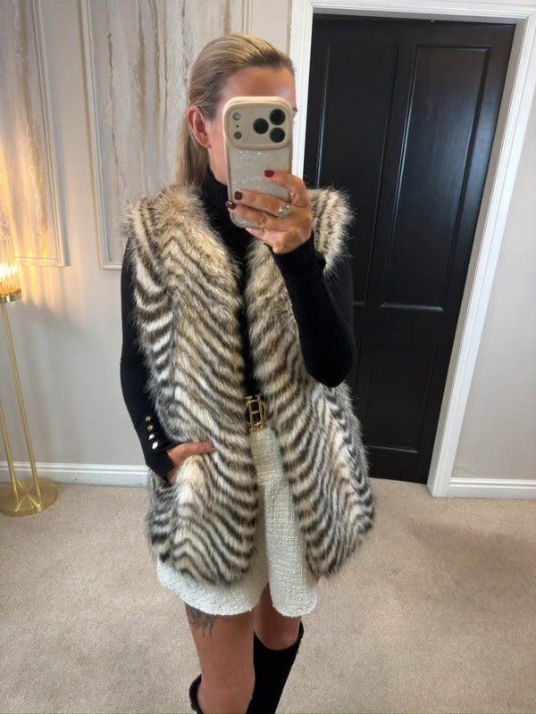 Armani Exchange Faux Fur Gilet Small