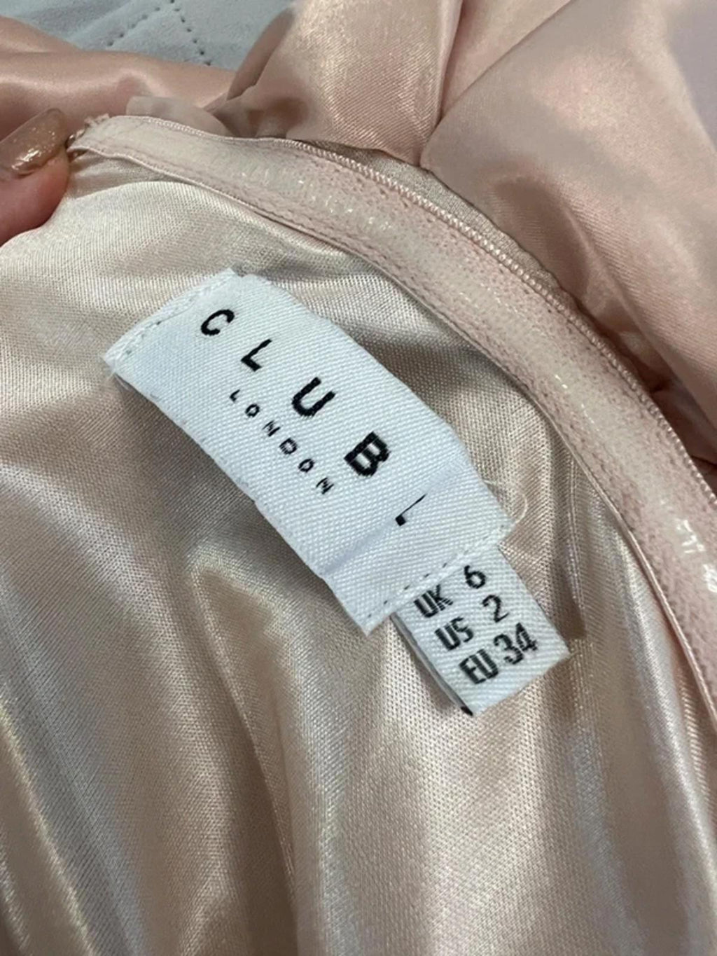 Club L London Pink / Nude Long Dress 6