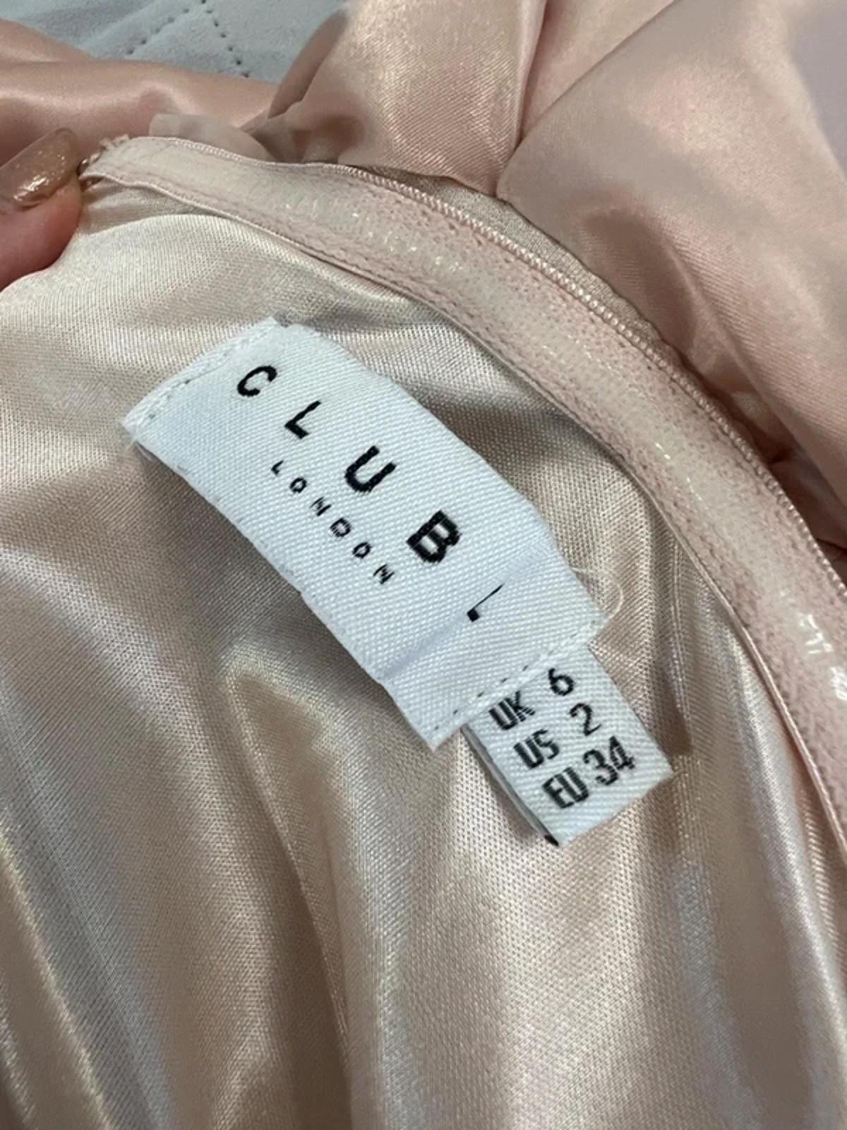 Club L London Pink / Nude Long Dress 6