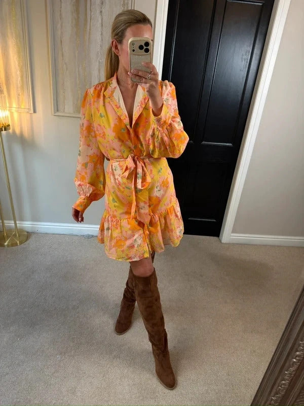 Oasis Multicoloured Floral Belted Shirt Dress 18