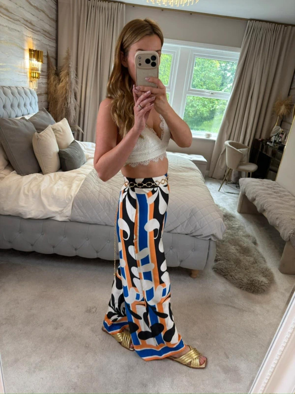 New Look Multicoloured Wide Leg Trousers 10