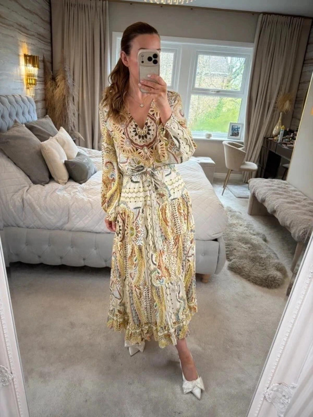 Zara Bohemian Midi Dress Small