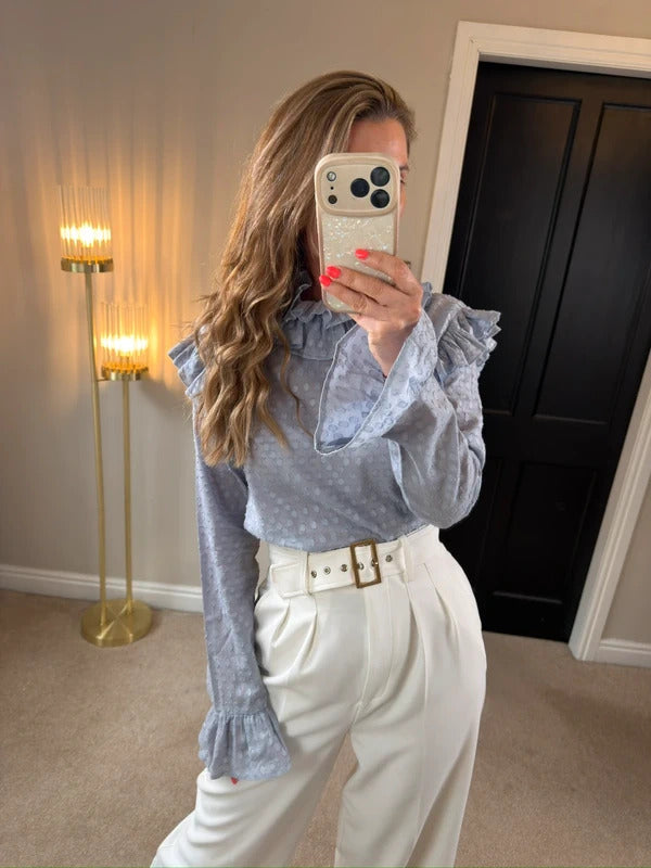 Lost Ink Dobby Frill Blouse 16