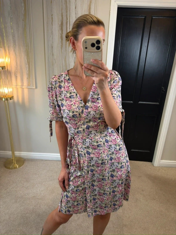 Paris Atelier & Other Stories Pink Floral Wrap Dress 10