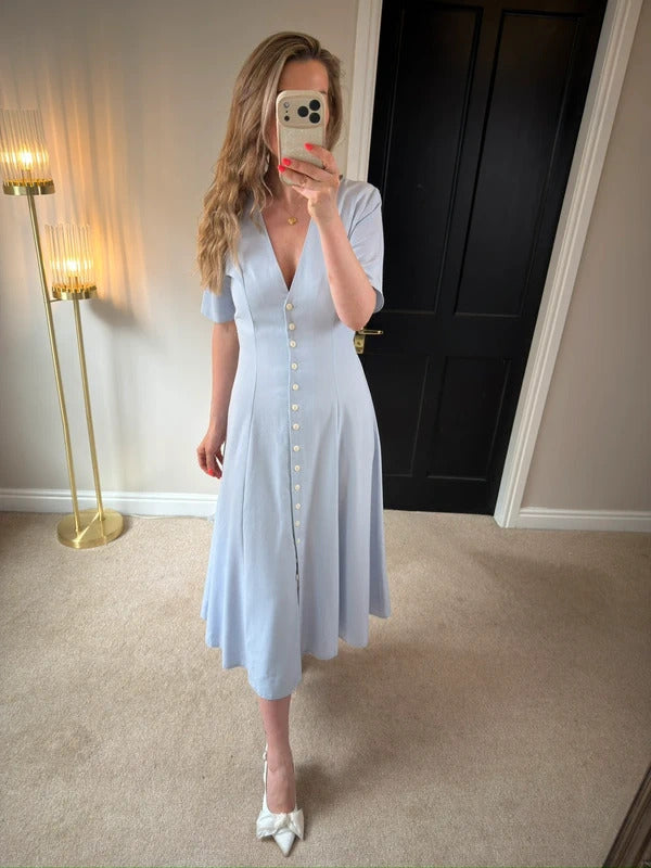 Vintage Etam Powder Blue Midi Dress 10
