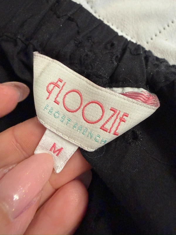 Floozie Off The Shoulder Black Broderie Anglaise Mini Dress Medium